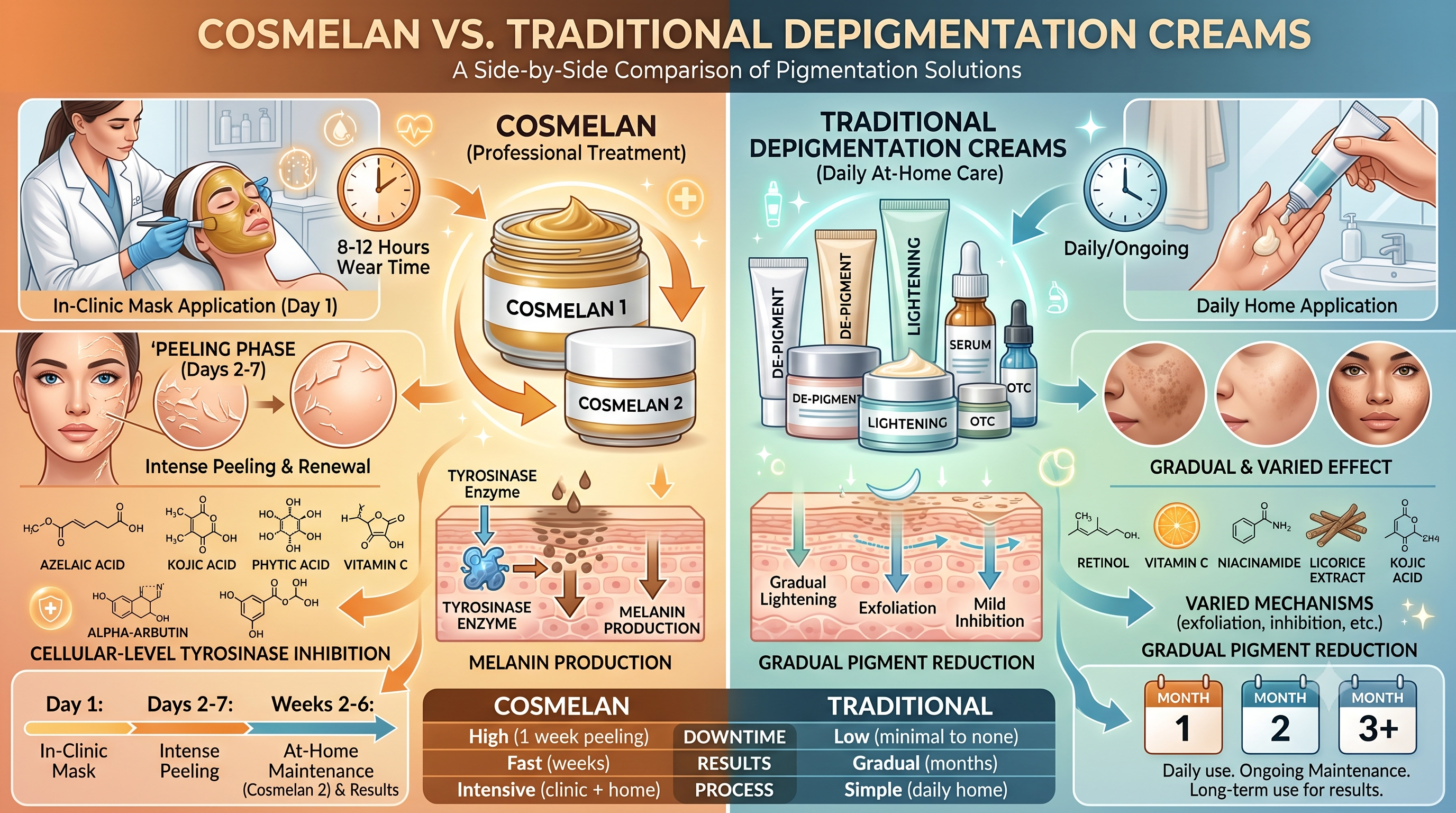Cosmelan vs Traditional Depigmentation Creams: What's the Difference?