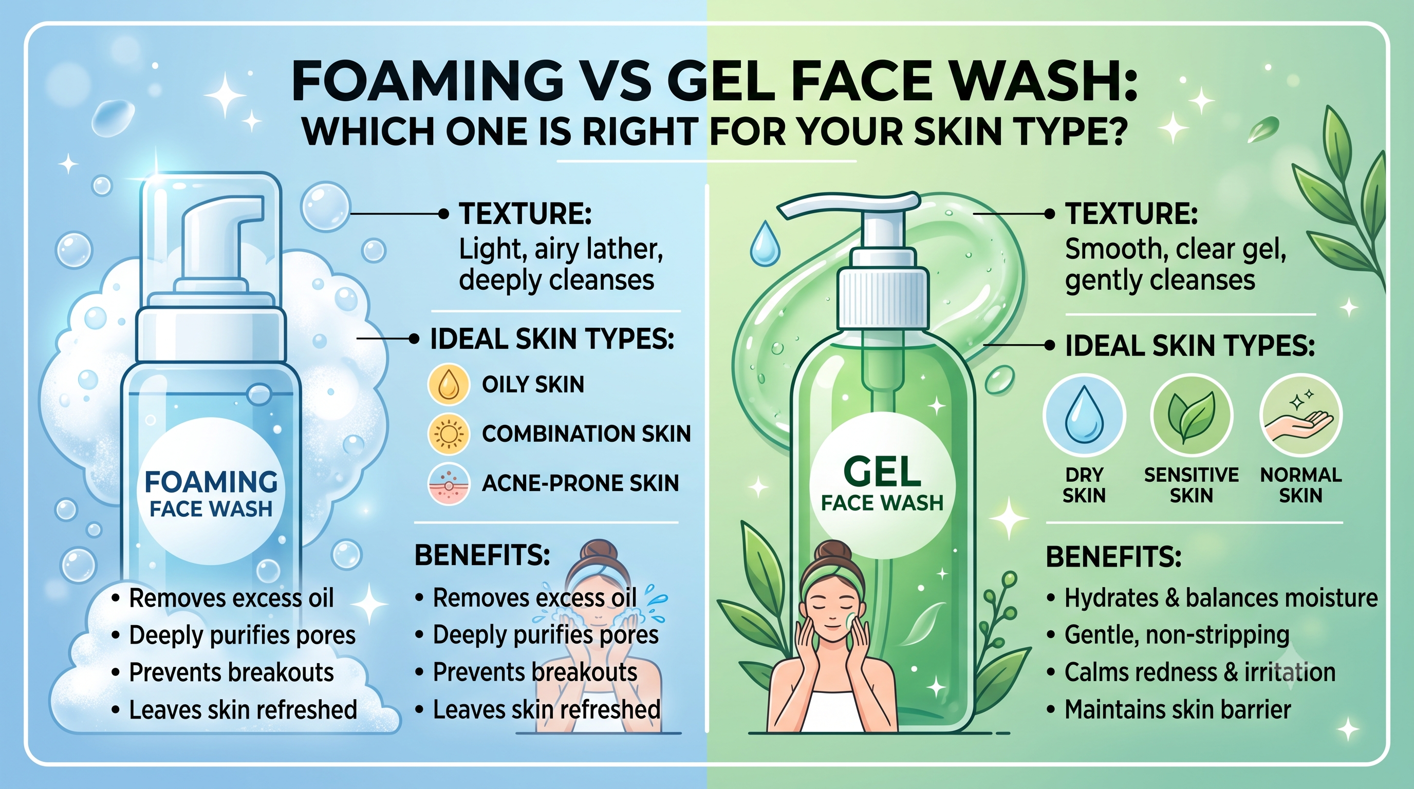Foaming vs Gel Face Wash: Which One Is Right for Your Skin Type?