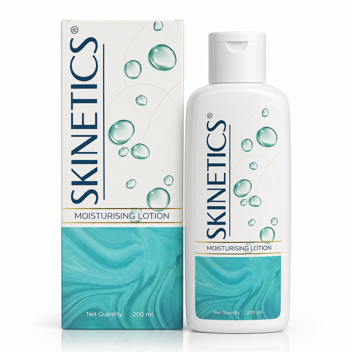 Dabur Skinetics Moisturising Lotion 200 ml front pack and bottle
