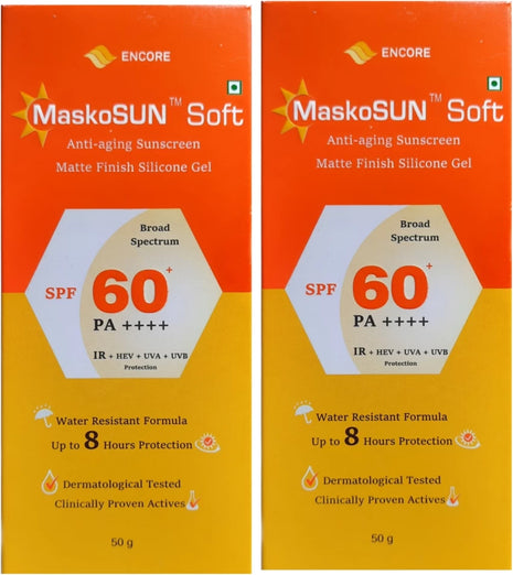 Maskosun soft spf 60 sunscreen gel 50g pack of 2