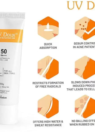 UV Doux sillicone sunscreen spf 50 gel 50g