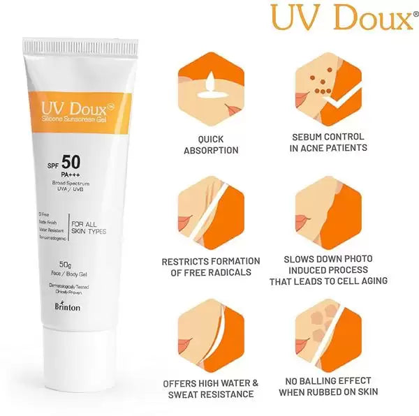 Brinton UV Doux Silicone Sunscreen SPF 50 Gel 50g - Image 3