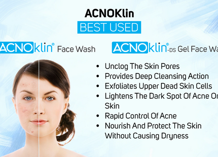 Acnoklin face wash gel 50g pack of 2