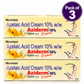 Aziderm 10% Cream pack of 3