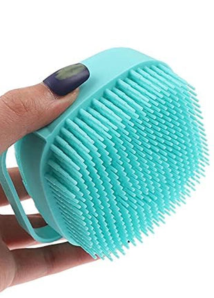 Body Scrubber with Soap Dispenser Brush, Silicone Exfoliating Brushes, Soft Body Exfoliator, Bath Loofah for Babies, Kids, Women, Men and Pets (Multicolor) - Pack of 1