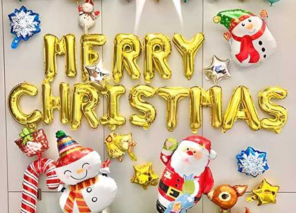 Combo of Merry Christmas Gold Letter Balloon (Pack of 1)