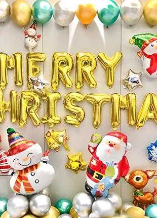 Combo of Merry Christmas Gold Letter Balloon (Pack of 1)