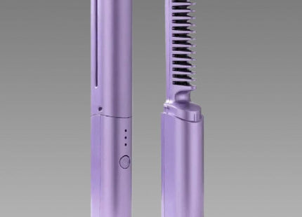 Meneflix Portable Mini Hair Straightener Cordless Rechargeable Mini Adjustable Hair Straightener Hot Comb