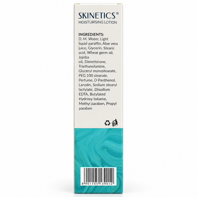 Dabur Skinetics Moisturising Lotion 200 ml ingredients and barcode panel