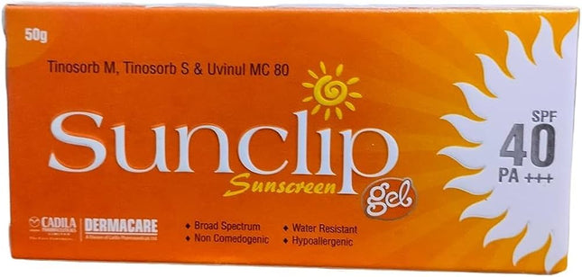 Cadila Sunclip Sunscreen SPF 40 Gel 50g pack of 2