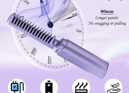 Meneflix Portable Mini Hair Straightener Cordless Rechargeable Mini Adjustable Hair Straightener Hot Comb