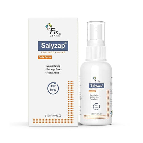 Salyzap Body Acne Spray For Acne on Back, Shoulders, Neck & Chest to improve Breakouts & Uneven skin texture for Women & Men - 50ml