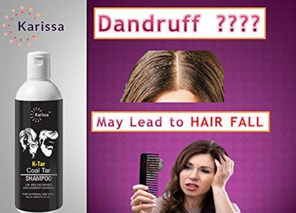 KARISSA MARKETING K TAR Coal Tar shampoo 200ml | Anti dandruff Shampoo | Coal tar With salicylic acid 2% w/w scalp shampoo| Sulphate free and Paraben Free shampoo, BLACK