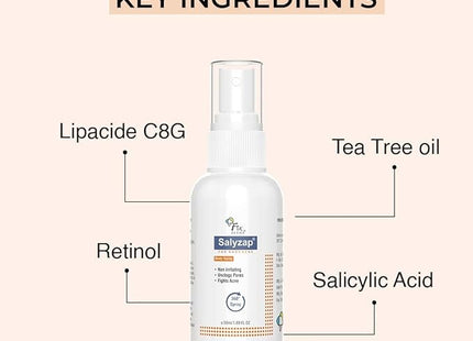 Salyzap Body Acne Spray For Acne on Back, Shoulders, Neck & Chest to improve Breakouts & Uneven skin texture for Women & Men - 50ml