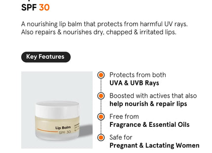 Minimalist Spf 30 Lip Balm With Ceramides & Hyaluronic Acid | Lip Protection & Nourishment | For Women & Men | 8 Gm