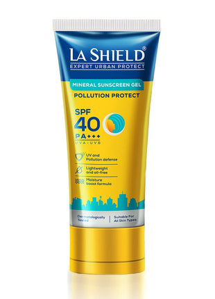 La Shield Pollution Protect | Mineral Based Sunscreen Gel | For Expert Urban Protection, Spf 40 And Pa+++, 50 Grams