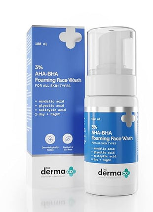 The Derma Co 3% AHA + BHA Foaming Daily Face Wash 100ml