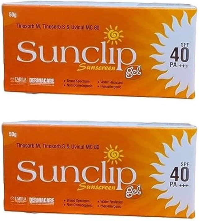 Cadila Sunclip Sunscreen SPF 40 Gel 50g pack of 2