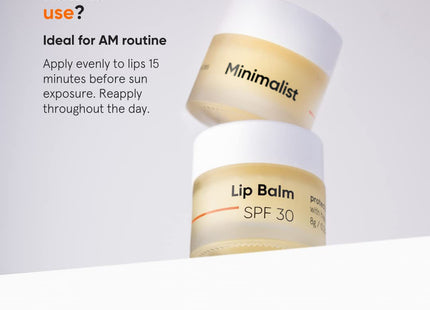 Minimalist Spf 30 Lip Balm With Ceramides & Hyaluronic Acid | Lip Protection & Nourishment | For Women & Men | 8 Gm