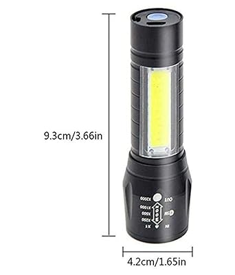 Led torch Small size Black Colored, 350 Lumen