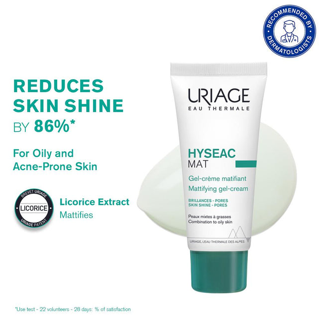 Uriage Hyseac Matifying Emulsion Face Cream Combination to Oily Skin Controls Shine &amp; Tightens Pores 40ML