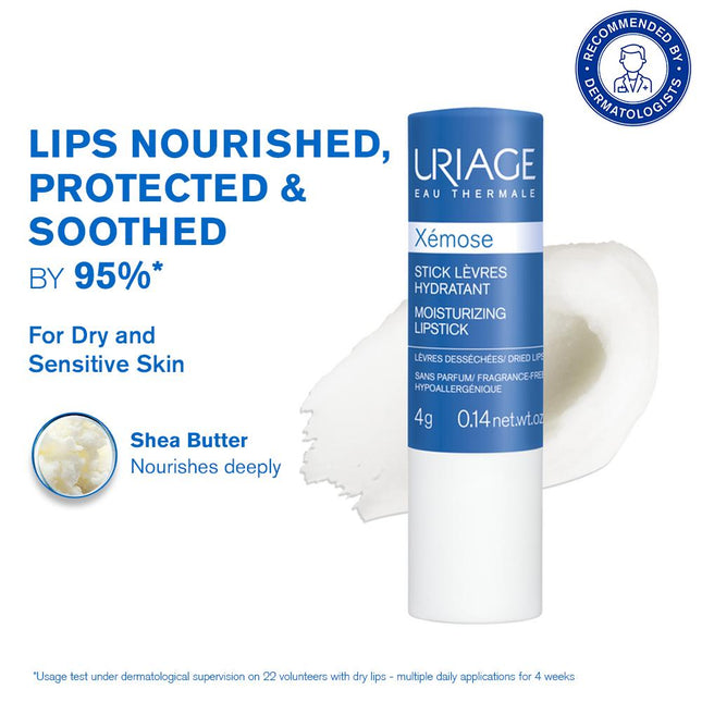 Uriage Xemose Lip Balm Shea Butter Vitamin C Dermat Recommended for Very Dry Sensitive Chapped Lips 4G