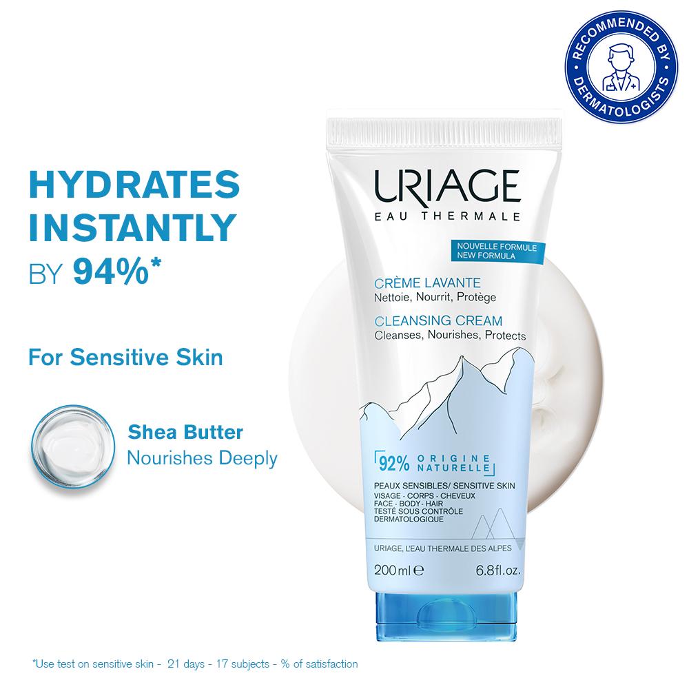 Uriage Daily Moisturizing Body Wash with Shea Butter Dermatological Cleanser for Face, Body &amp; Hair 200ML