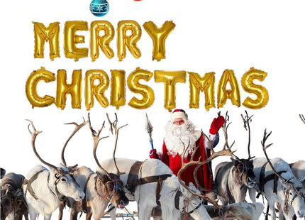 Combo of Merry Christmas Gold Letter Balloon (Pack of 1)