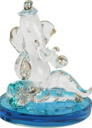 Ganpati Sitting Statue Decorative Showpiece - 18 cm��(Crystal, Multicolor)