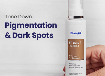 RE' EQUIL Vitamin C Face Liquid Toner for Hyperpigmentation Removal and Even Skin Tone with Hyaluronic Acid - 100ml