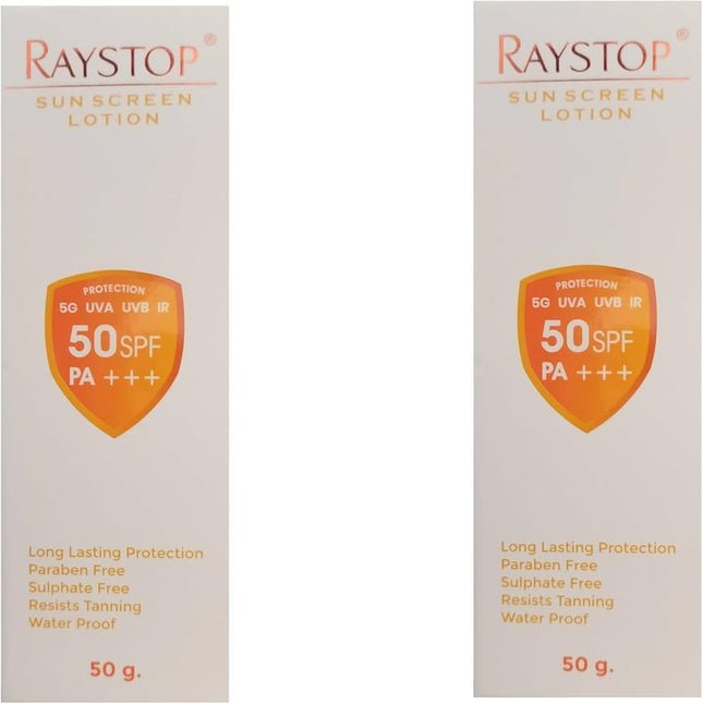 Raystop sunscreen spf50 lotion 100g pack of 2