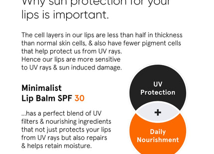 Minimalist Spf 30 Lip Balm With Ceramides & Hyaluronic Acid | Lip Protection & Nourishment | For Women & Men | 8 Gm