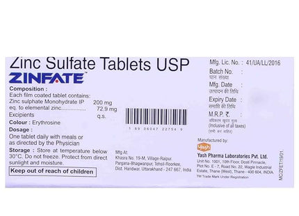 Zinfate Tablet 10's