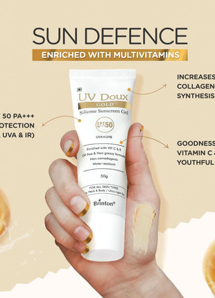 UV Doux gold silicone sunscreen gel 50g