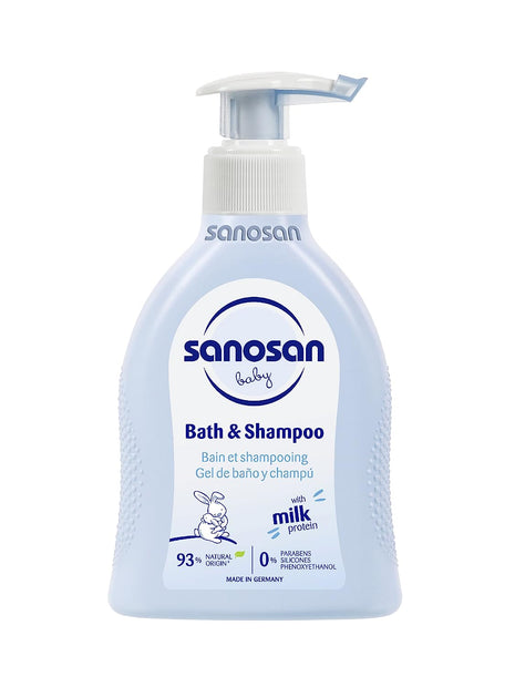 Sanosan baby bath & shampoo 200 ml | glowderma