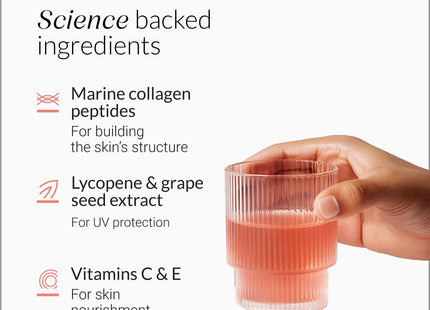 NUTROVA Collagen+Antioxidants Supplement - of Marine Collagen Powder for Men & Women,Increases Skin Hydration,Reduces Skin Damage,Supports Healthy Skin,Hair & Nails,Cranberry, 1 count,30 Servings