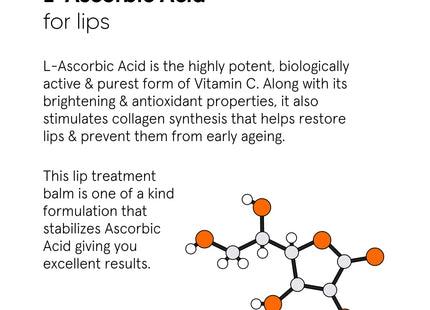 Minimalist 8% L-Ascorbic Acid Lip Treatment Balm with Vitamin E, Radianskin & Glycerine for Pigmented & Dark Lips | For Women & Men | 12 gm