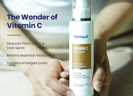 RE' EQUIL Vitamin C Face Liquid Toner for Hyperpigmentation Removal and Even Skin Tone with Hyaluronic Acid - 100ml