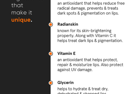 Minimalist 8% L-Ascorbic Acid Lip Treatment Balm with Vitamin E, Radianskin & Glycerine for Pigmented & Dark Lips | For Women & Men | 12 gm