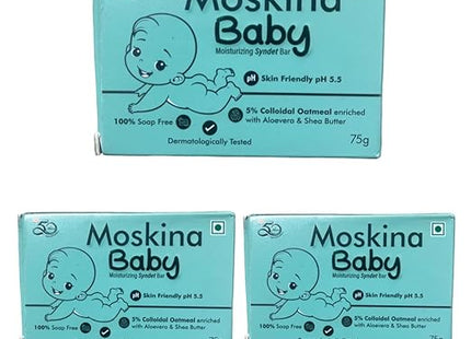 Moskina Baby Moisturizing Syndet Bar 75gm | Pack of  3