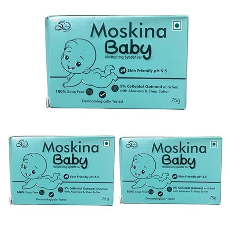 Moskina Baby Moisturizing Syndet Bar 75gm | Pack of  3