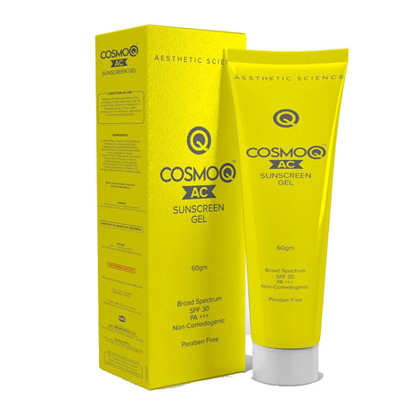 Cosmo Q AC Sunscreen Gel | Broad Spectrum SPF 30 PA+++ Non-Comedogenic Paraben Free 60gm | KLM