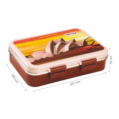 Nayasa Vitamax Insulated Lunchbox: Stainless Steel Inner, Leakproof, Durable - Perfect for School Kids, Brown