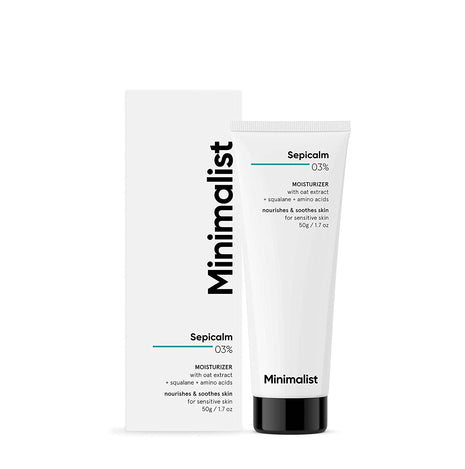 Minimalist 3% Sepicalm With Oats Face Moisturizer Cream for Sensitive Skin | Lightweight | Calming | Reduces Redness | Soothes Skin | 50g