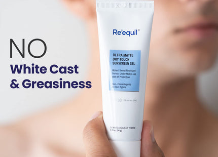 Re' Equil Ultra Matte Dry Touch Sunscreen Gel Spf 50 Pa++++, Water Resistant With Zinc Oxide And Titanium Dioxide 50G