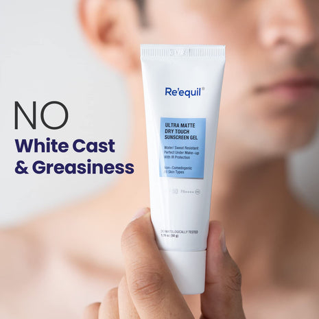 Re' Equil Ultra Matte Dry Touch Sunscreen Gel Spf 50 Pa++++, Water Resistant With Zinc Oxide And Titanium Dioxide 50G