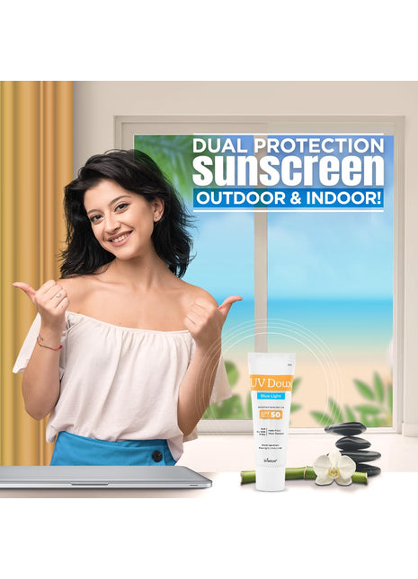 Brinton UV Doux Blue Sunscreen Gel SPF 50 pa+++ UVA/UVB, 50 gm | brinton