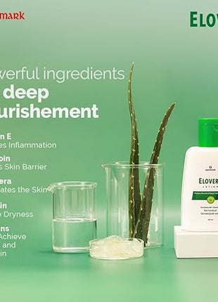 Elovera Lotion with Aloe Vera & Vitamin E, Intense Moisturising Formula, Hydrates, Lightens Blemishes and Makes Skin Soft and Healthy, Non-Greasy, 150 ml