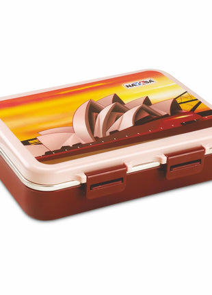 Nayasa Vitamax Insulated Lunchbox: Stainless Steel Inner, Leakproof, Durable - Perfect for School Kids, Brown