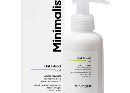 Minimalist Gentle Cleanser 6% Oat Extract For Sensitive Skin | Hydrating | Sulphate Free | Non-Drying | Non-Irritant | Gentle Face Wash With Hyaluronic Acid (120 ml)